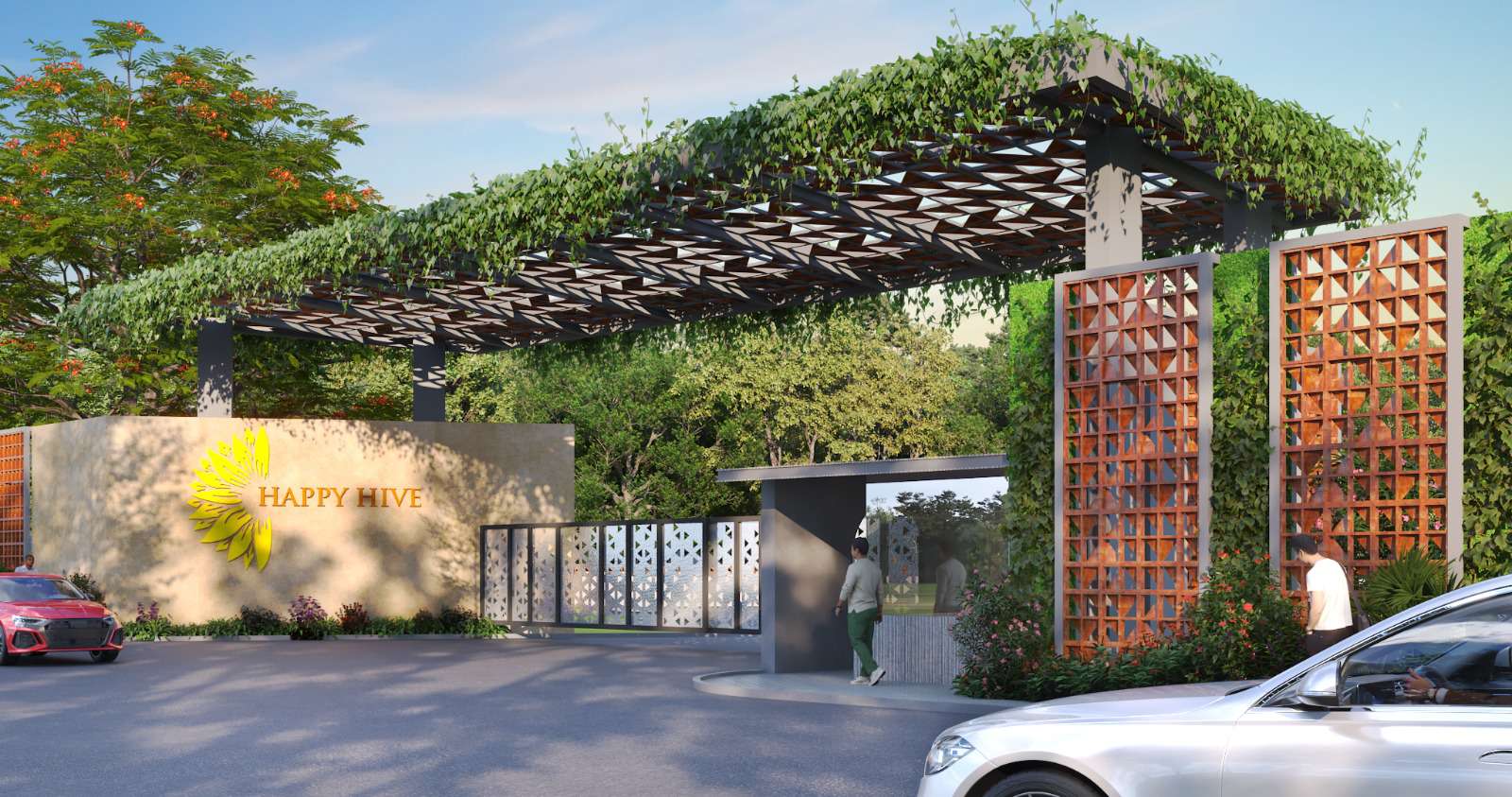 Streetscape inside the community